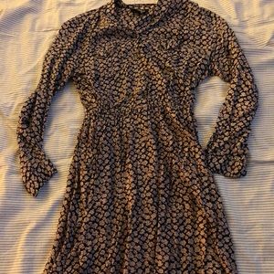 Floral print, long-sleeve, mini dress.